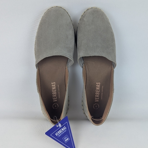Verbenas Espadrilles Carmen Suede Leather Closed Toe Stone EU41 (9.5/10) NWT - Picture 10 of 16